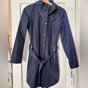 Calvin Klein Navy Blue Trench Coat Sz S